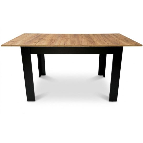 Masa pentru sufragerie/living, Artool, cu blat extensibil, pal, negru si craft, 120-160x80x75 cm