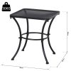 Masa gradina/terasa/balcon pentru exterior, patrata, metalica, negru, 45x45x50 cm