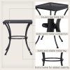 Masa gradina/terasa/balcon pentru exterior, patrata, metalica, negru, 45x45x50 cm