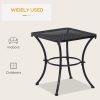 Masa gradina/terasa/balcon pentru exterior, patrata, metalica, negru, 45x45x50 cm