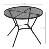 Masa gradina/terasa/balcon pentru exterior, rotunda, metalica, negru, 91×71.5 cm