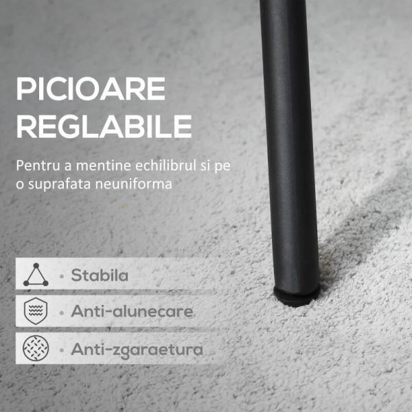 Masa gradina/terasa/balcon pentru exterior, rotunda, metalica, negru, 91×71.5 cm