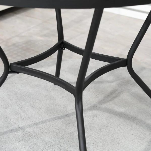 Masa gradina/terasa/balcon pentru exterior, rotunda, metalica, negru, 91×71.5 cm