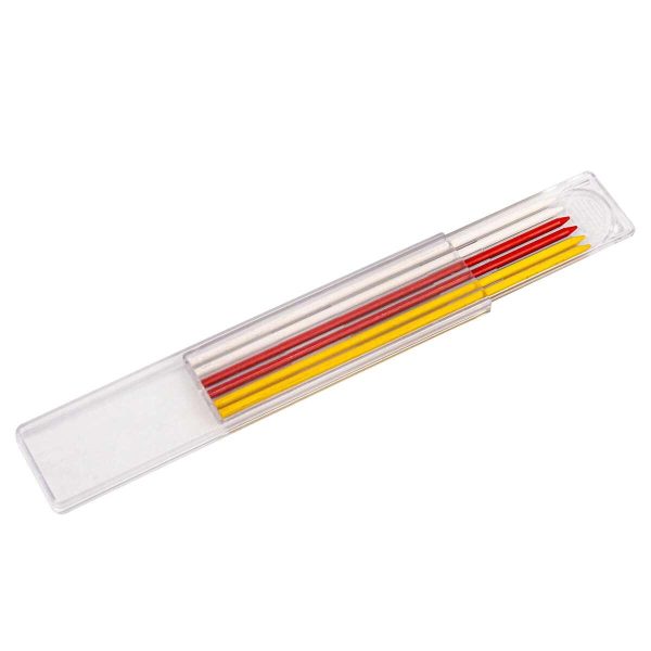 Mine rezerva pentru creion tamplar, mecanic, HB, set 6 buc, rosu, galben, alb, Richmann Exclusive