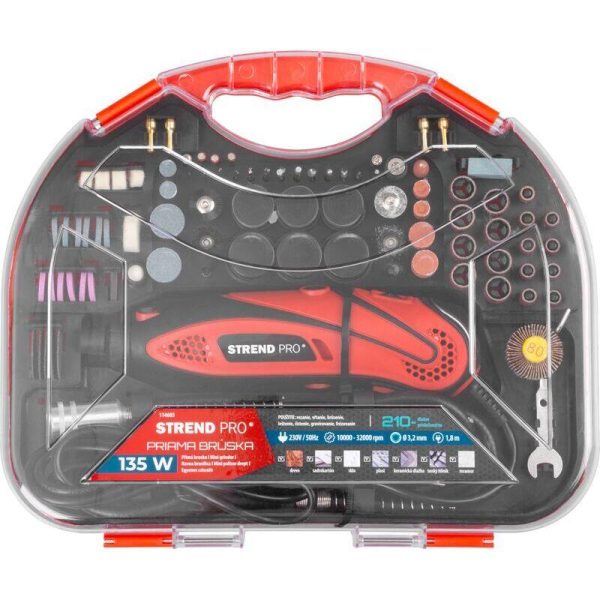 Mini polizor cu accesorii, trusa, 135 W, Strend Pro