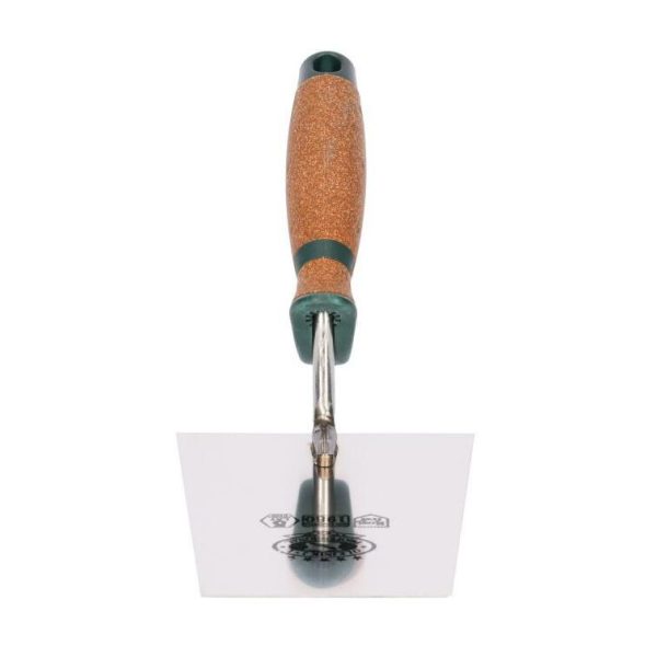 Mistrie inox, trapez, lata, sudura in puncte, 14 cm, maner pluta, Olejnik