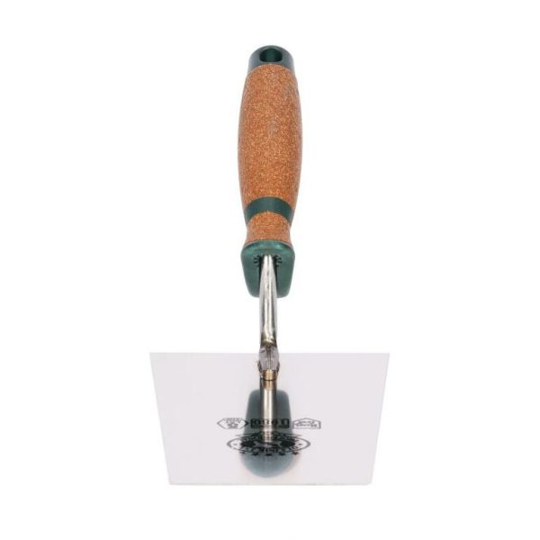 Mistrie inox, trapez, ingusta, sudura in puncte, 18 cm, maner pluta, Olejnik