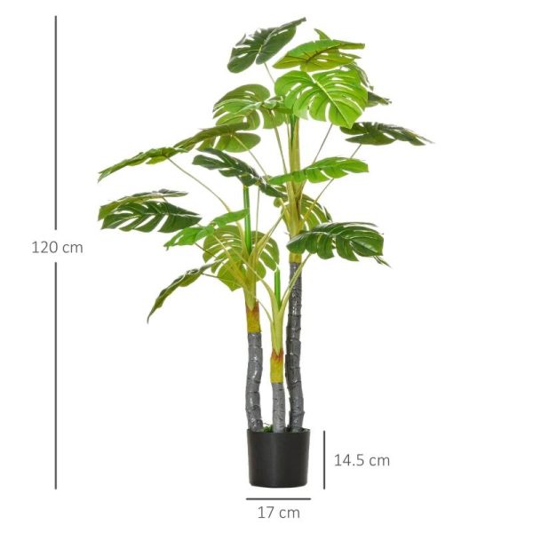Planta artificiala, monstera cu ghiveci, verde, 120 cm