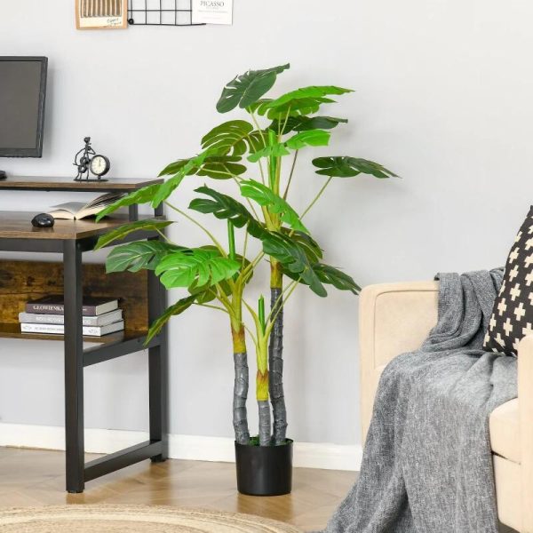 Planta artificiala, monstera cu ghiveci, verde, 120 cm