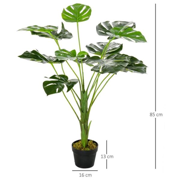 Planta artificiala, monstera cu ghiveci, verde, 85 cm