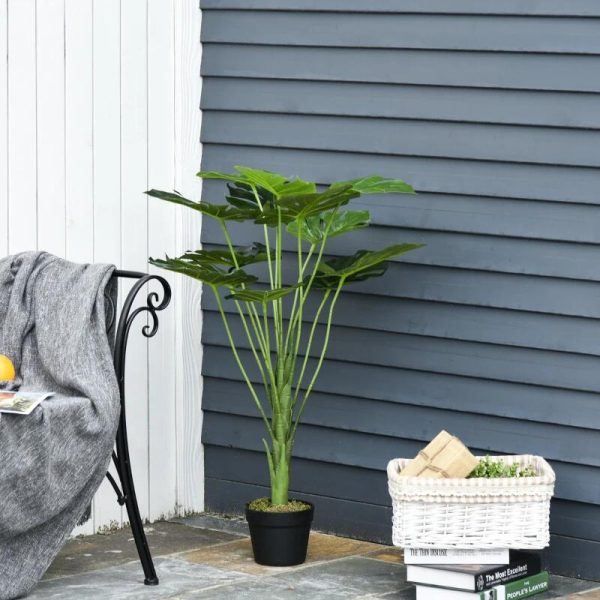 Planta artificiala, monstera cu ghiveci, verde, 85 cm
