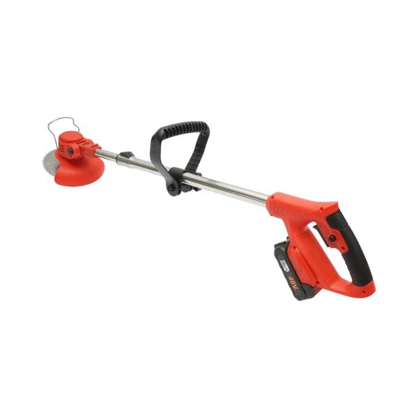 Motocoasa, trimmer, pentru tuns iarba, electric, cu acumulator 48V Litiu, 6000 mAh, incarcator si accesorii