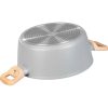 Oala ceramica cu capac de sticla, manere lemn, 4 L, 24 cm, MagicHome Harmony