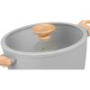 Oala ceramica cu capac de sticla, manere lemn, 4 L, 24 cm, MagicHome Harmony
