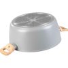 Oala ceramica cu capac de sticla, manere lemn, 5.9 L, 28 cm, MagicHome Harmony