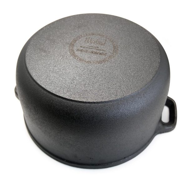 Oala de fonta cu capac, lingura de lemn, 7 L, Perfect Home