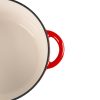 Oala de fonta emailata cu capac, maner din inox, rosie, 4 L, Magic Home