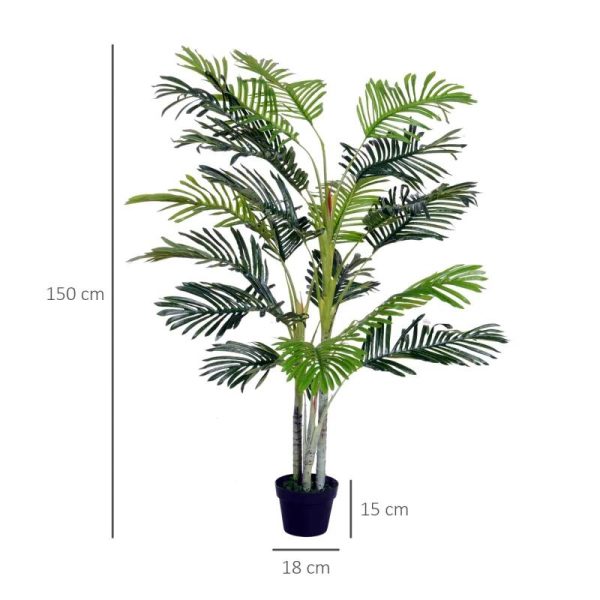 Planta artificiala, palmier cu ghiveci, verde, 150 cm