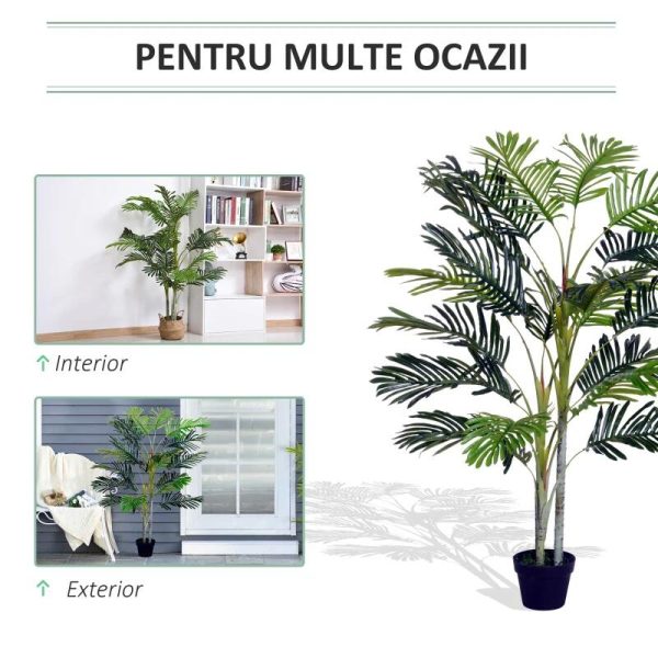 Planta artificiala, palmier cu ghiveci, verde, 150 cm
