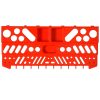 Panou scule, PP, 2 module, 2 rafturi tip suport, 50 de carlige, gri si rosu, max 30 kg, 95.5x53.5 cm