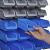Panou scule, PP, cu 28 de cutii pentru depozitare, 10 carlige, 4 suporturi, gri si albastru, max 30 kg, 95×54 cm