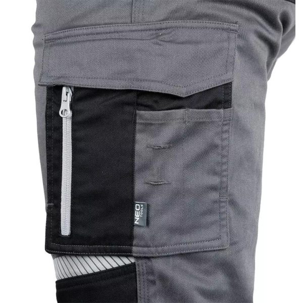 Pantaloni de lucru, bumbac, poliester, intariri genunchi, model Mix&Match, gri, marimea L/52, NEO