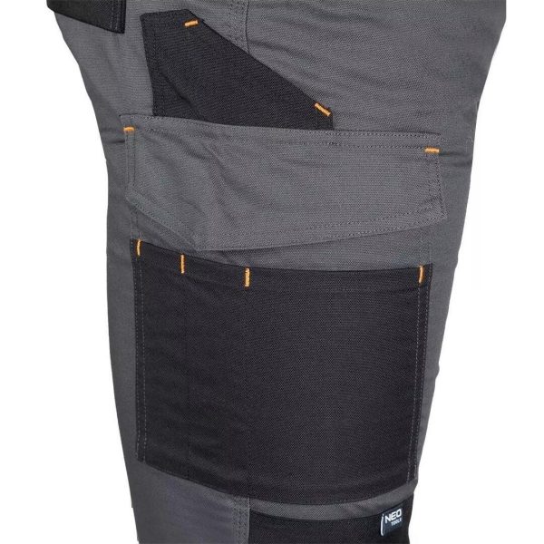 Pantaloni de lucru, poliester, bumbac, intariri genunchi, model Mix&Match, gri, marimea XL/54, NEO