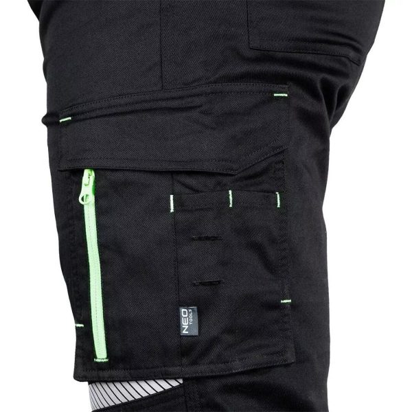 Pantaloni de lucru, bumbac, poliester, intariri genunchi, model Mix&Match, negru, marimea XXL/56