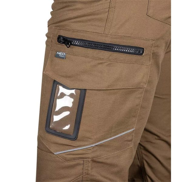 Pantaloni de lucru, bumbac si poliester, model Mix&Match, maro, marimea XXL/56, NEO
