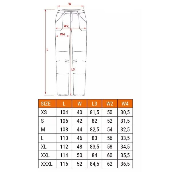 Pantaloni de lucru, elastici, nylon, model Outdoor, galben mustar, marimea XL/54, NEO