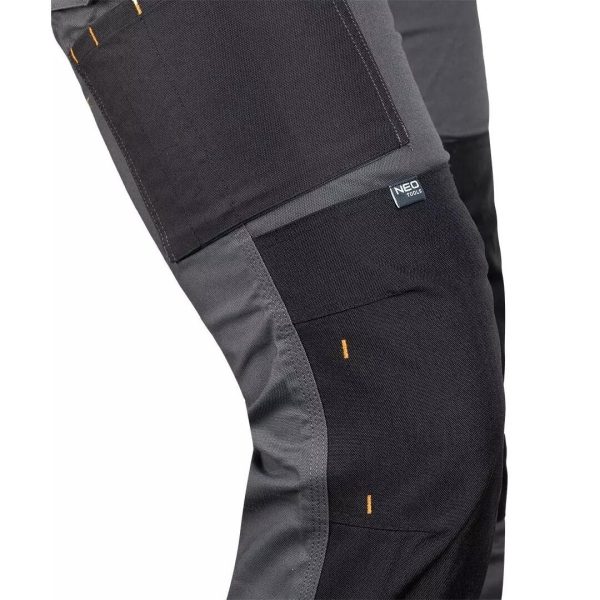 Pantaloni de lucru, poliester, bumbac, intariri genunchi, model Mix&Match, gri, marimea XXL/56, NEO