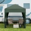Pavilion pentru camping, cadru metalic, 4 pereti, pliabil, verde, 2x2x2.4 m