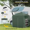 Pavilion pentru camping, cadru metalic, 4 pereti, pliabil, verde, 2x2x2.4 m