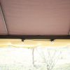 Pavilion/foisor pentru gradina/terasa, cadru aluminiu, cu plasa pentru insecte, cafeniu, 3.90×2.90×2.80 m