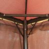 Pavilion/foisor pentru gradina/terasa, cadru aluminiu, cu plasa pentru insecte, cafeniu, 3.90×2.90×2.80 m