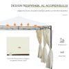 Pavilion/foisor pentru gradina/terasa, cadru metalic, cu perdele, crem, 4x3x2.55 m