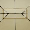 Pavilion/foisor pentru gradina/terasa, cadru metalic, cu perdele, crem, 4x3x2.65 m