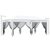 Pavilion/foisor pentru gradina/terasa, cadru metalic, cu plasa pentru insecte, alb si negru, 5.85×2.95×2.70 m