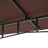 Pavilion/foisor pentru gradina/terasa, cadru metalic, cu plasa pentru insecte, maro si alb, 2.95×2.95×2.7 m