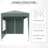 Pavilion pentru camping, cadru metalic, 4 pereti, pliabil, verde, 2x2x2.4 m