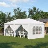 Pavilion pentru gradina/comercial, cadru metalic, material Oxford, 6 pereti, pliabil, alb, 5.85×2.95×2.70 m