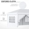 Pavilion pentru gradina/comercial, cadru metalic, material Oxford, 6 pereti, pliabil, alb, 5.85×2.95×2.70 m