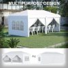 Pavilion pentru gradina/comercial, cadru metalic, material Oxford, 6 pereti, pliabil, alb, 5.85×2.95×2.70 m