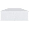 Pavilion pentru gradina/comercial, cadru metalic, material Oxford, 6 pereti, pliabil, alb, 5.85×2.95×2.70 m
