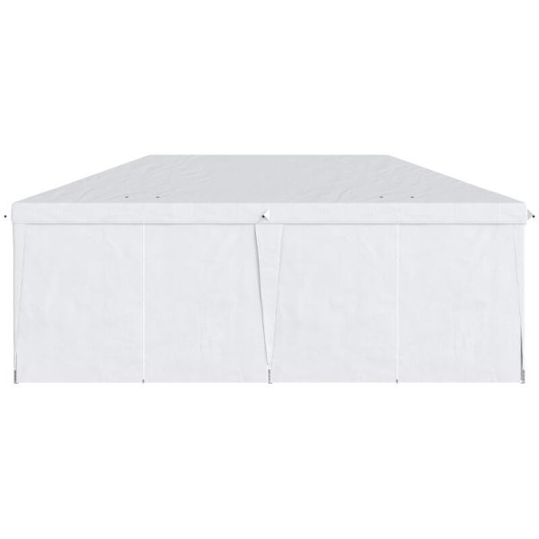 Pavilion pentru gradina/comercial, cadru metalic, material Oxford, 6 pereti, pliabil, alb, 5.85×2.95×2.70 m