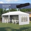 Pavilion pentru gradina/comercial, cadru metalic, material Oxford, 4 pereti, pliabil, alb, 5.85×2.95×2.70 m
