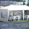 Pavilion pentru gradina/comercial, cadru metalic, material Oxford, 4 pereti, pliabil, alb, 5.85×2.95×2.70 m