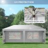 Pavilion pentru gradina/comercial, cadru metalic, material Oxford, 4 pereti, pliabil, alb, 5.85×2.95×2.70 m