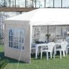 Pavilion pentru gradina/comercial, cadru metalic, material Oxford, 4 pereti, pliabil, alb, 5.85×2.95×2.70 m