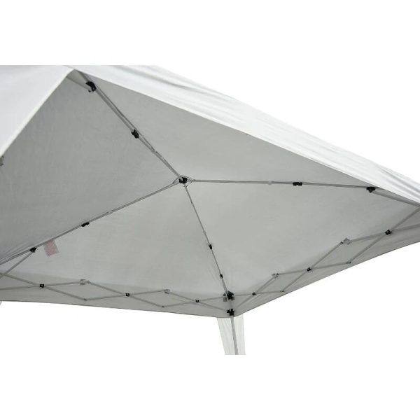 Pavilion pentru gradina/terasa, cadru metalic, material Oxford, pliabil, cu geanta, alb, 3x3x2.4 m